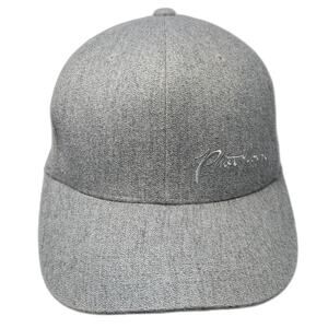 Phat Farm Baseball Cap Gray M Fitted Heather Script Logo Back Patch 6-Panel Hat